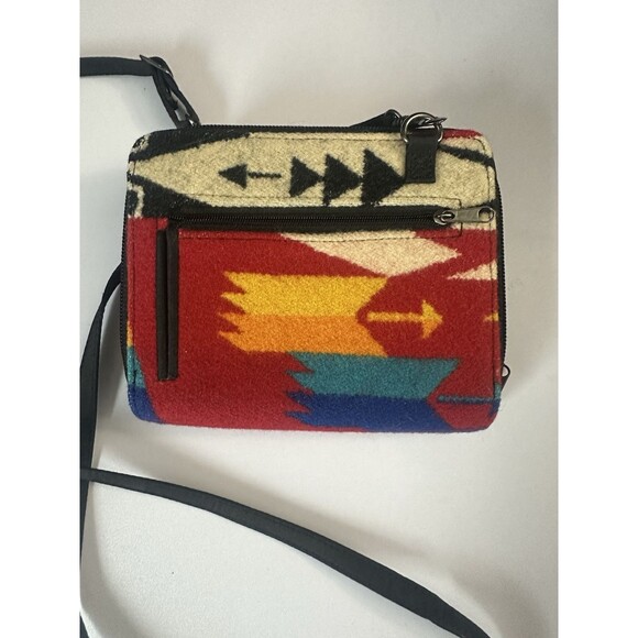Pendleton Wool Southwest Crossbody Bag Zip Around Purse Detachable Strap Wallet - Picture 3 of 10